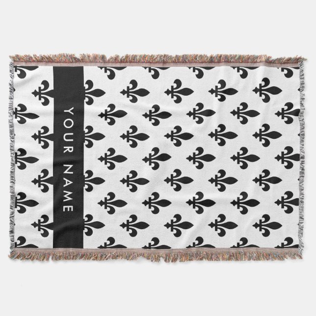 Manta Fleur de Lis, Black on White, Black, Your Name (Anverso)