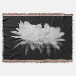Manta Flor de cactus negra y blanca