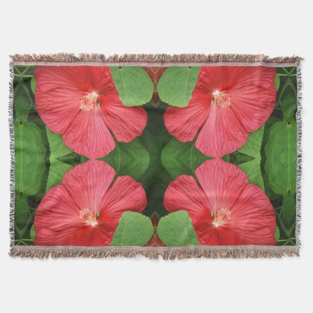 Manta Flor de Hibiscus brillante flor magenta (Anverso)