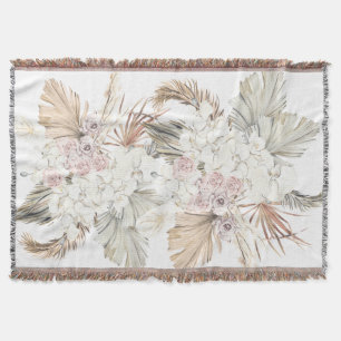 Manta Flor de jungla tropical de gramíneas secas