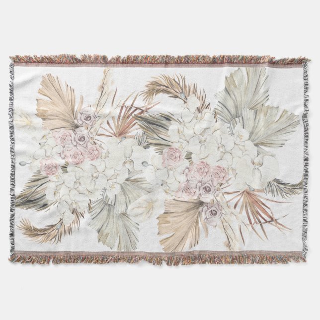 Manta Flor de jungla tropical de gramíneas secas (Anverso)