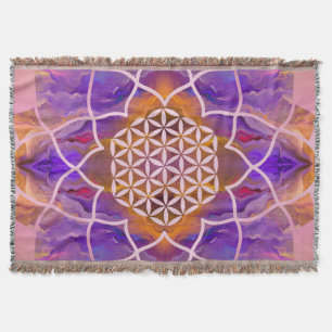 Manta Flor de la vida en Lotus - textura pintada