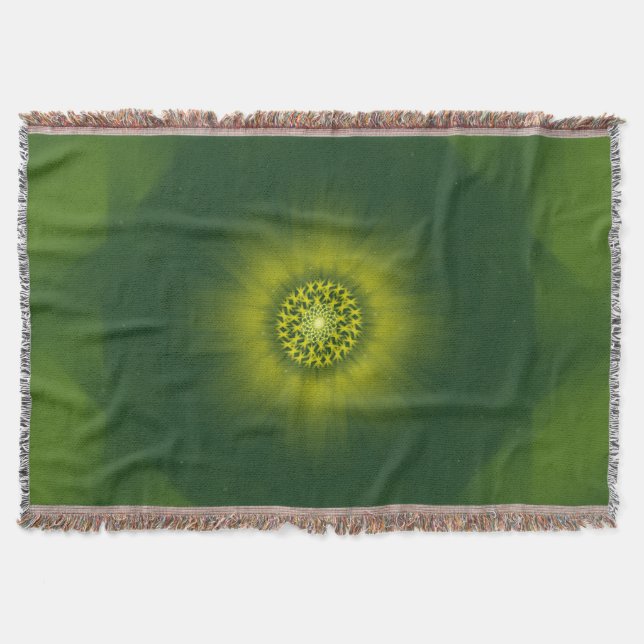 Manta Flor de Polvo de Oro – Fractal Botánico (Anverso)
