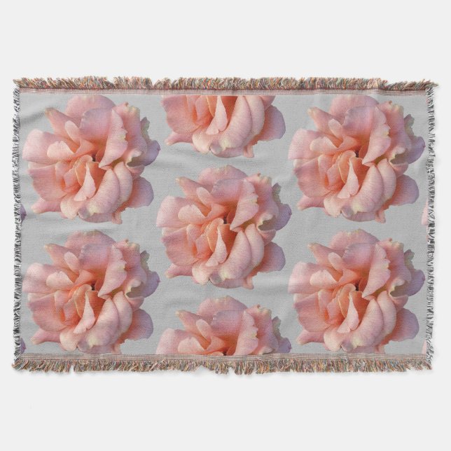 Manta flor de rosa rosa florece (Anverso)