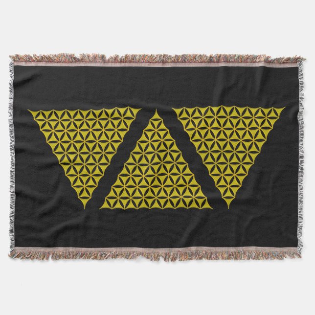 Manta Flor de vida / Blume des Lebens - oro piramidal (Anverso)