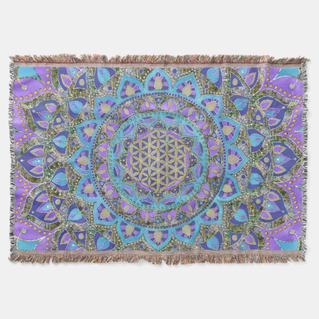 Manta Flor De Vida - Mandala Estilo India 2 (Anverso)