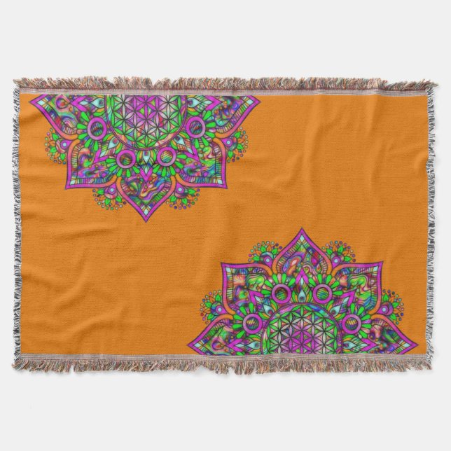 Manta Flor de vida - Mandala india 1 (Anverso)
