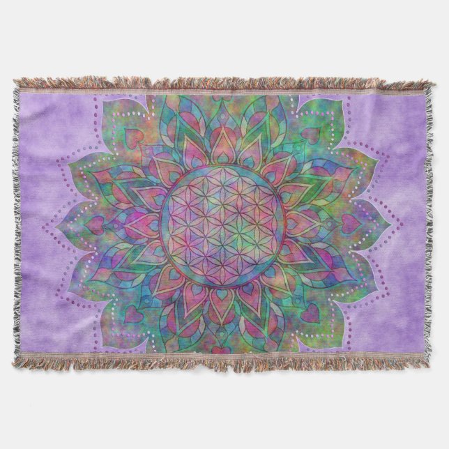 Manta Flor de vida - Mandala india 7c (Anverso)