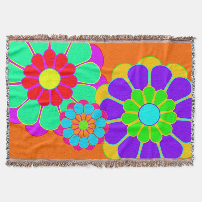 Manta Flor divertida Bloom I II III (Anverso)