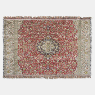 Manta Flor floral roja estampado turco persa elegante