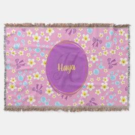 Manta flor personalizada, patrón de arco y burbujas