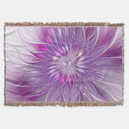 Manta Flor Púrpura Rosa Pasión Resumen Arte Fractal