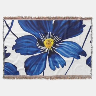 Manta Floral azul marino