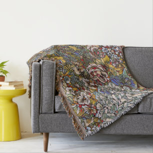 Manta Floral botánica de vidrio templado