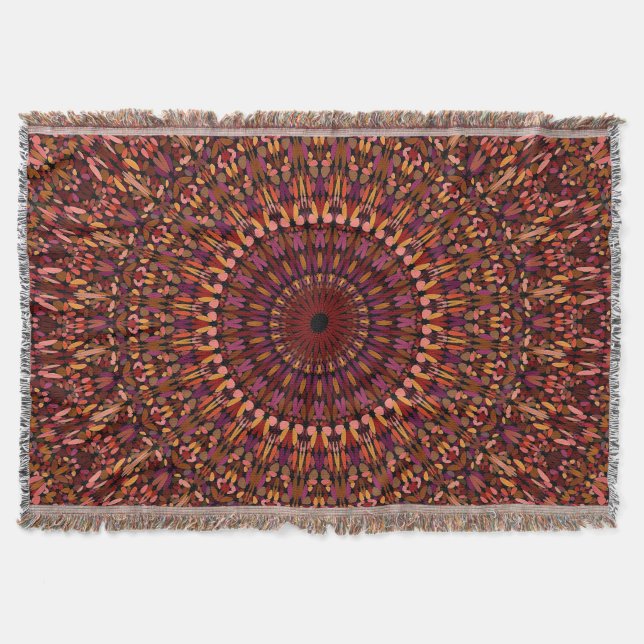 Manta Floral Brown Mandala Design-48566 (Anverso)