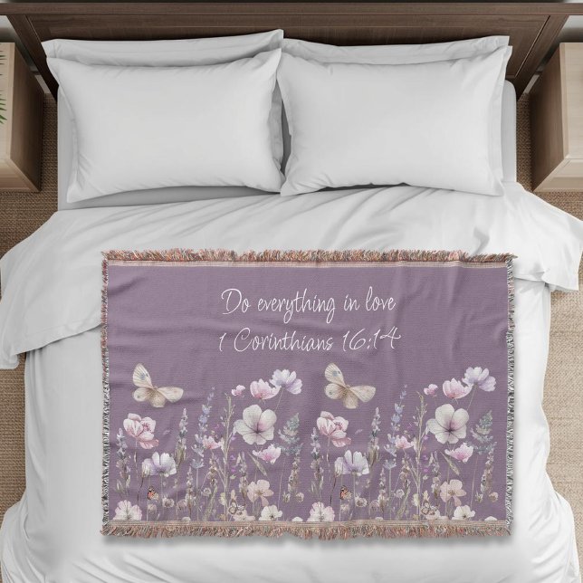 Manta Floral con Versículo Bíblico (Subido por el creador)