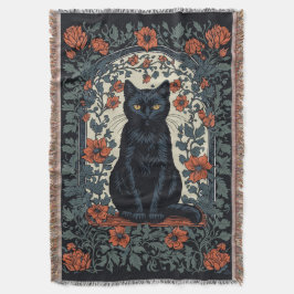 Manta Floral de nata negra sentada