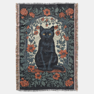Manta Floral de nata negra sentada
