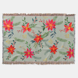 Manta Floral de Navidades de Poinsettia Roja