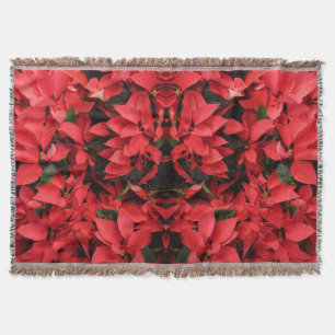 Manta Floral navideña de Navidades de la Poinsettias Roj