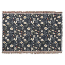 Floral negra con beige y naranja