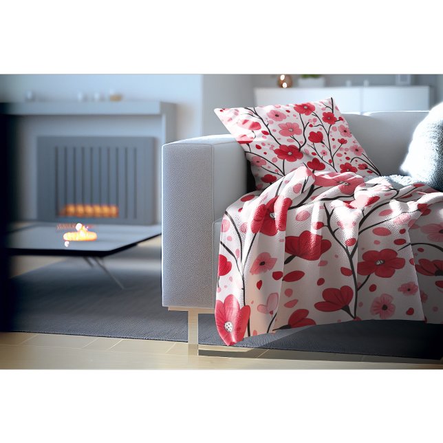 Manta Floral roja romántica (Subido por el creador)