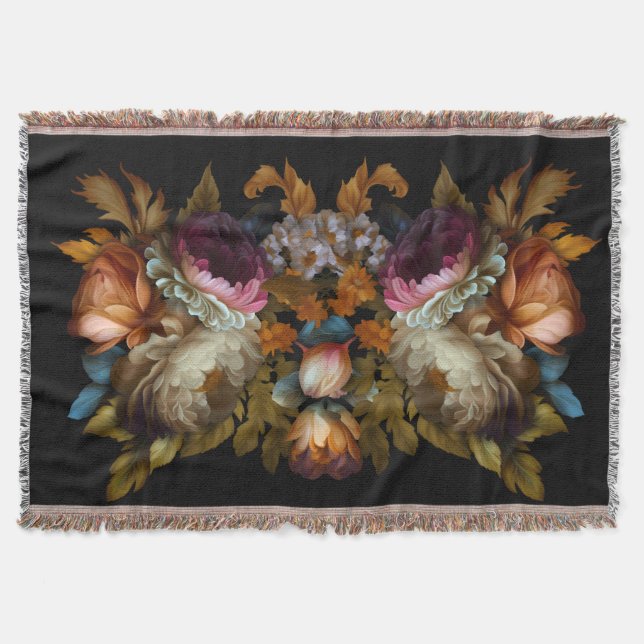 Manta Floral romántica dramática del "viejo mundo" (Anverso)