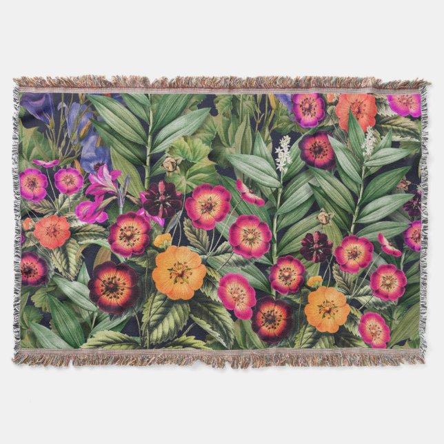 Manta Floral Rosa Isla Pradera (Anverso)