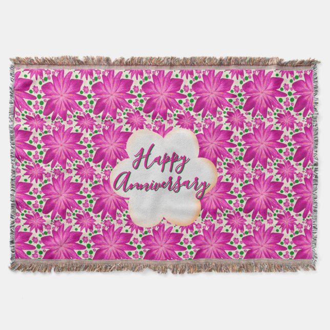 Manta Floral rosa personalizada y única  (Anverso)