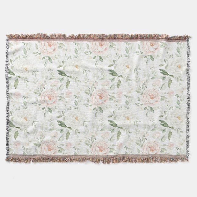 Manta Floral Rosa Rubor Bonito   (Anverso)