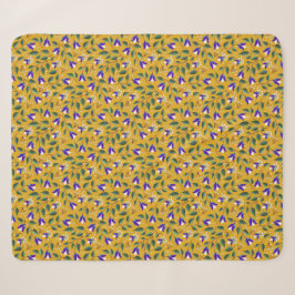 Manta Floral Sherpa en Amarillo y Púrpura 