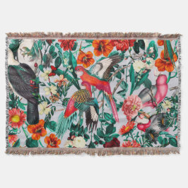 MANTA FLORAL Y AVES XIV-II