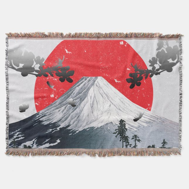 Manta Florecimiento de cerezos en el Fuji Japón (Anverso)