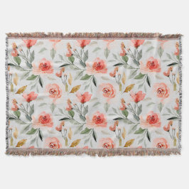 Manta Flores acuarelas de bonito 