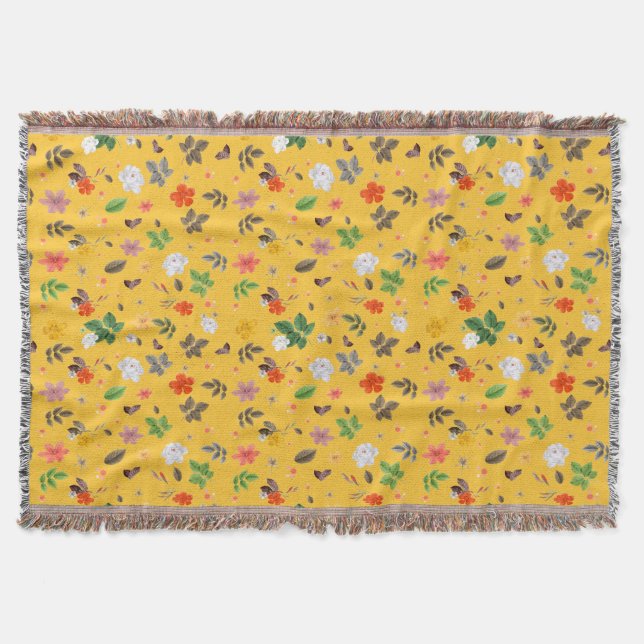 Manta Flores amarillas y rosas blancas 10 (Anverso)