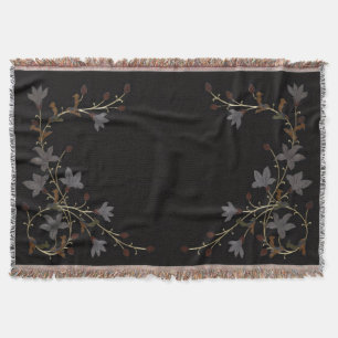 Manta Flores Art Déco sobre negro