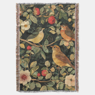 Manta Flores Birds de Cottage Core Vintage William Morri