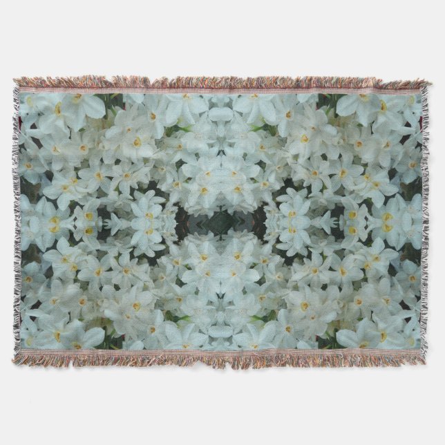 Manta Flores blancas de arcissus paperblancas (Anverso)