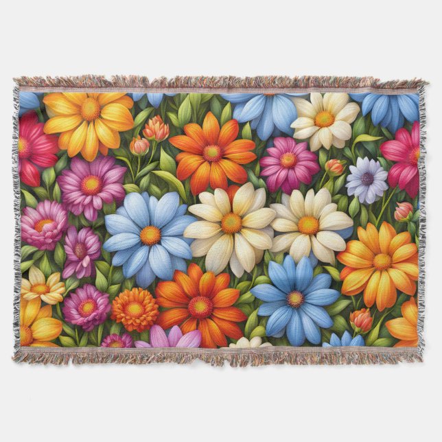Manta Flores bonitas, brillantemente coloreadas (Anverso)