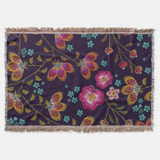 Manta Flores bordadas: patrón sin costuras de moda