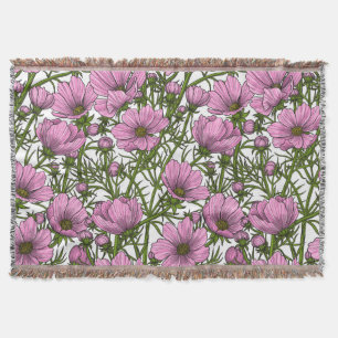 Manta Flores Cosmos rosadas