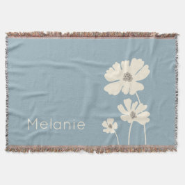 Manta Flores Cosmos Silhouettes Muro floral moderno