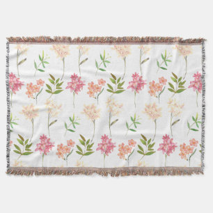 Manta Flores de algodón patrón tradicional acogedor