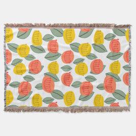 Manta Flores de coral y oro