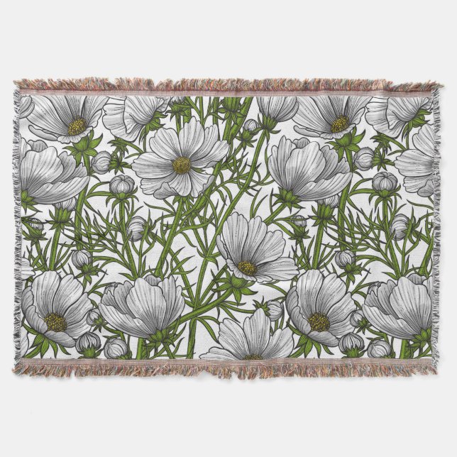 Manta Flores de cosmos blancos (Anverso)