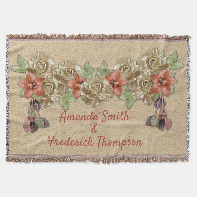 Manta Flores de cuero en Ante (Anverso)