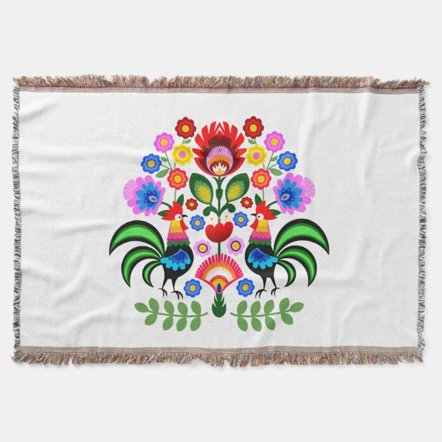 Manta Flores de diseño polacas. (Anverso)