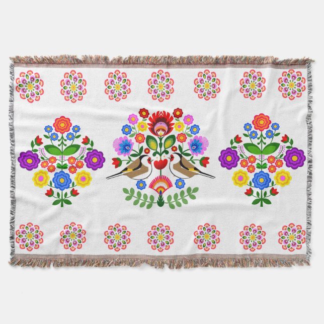 Manta Flores de diseño polacas. (Anverso)