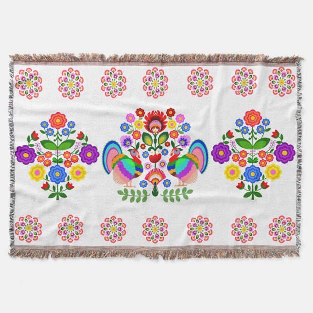 Manta Flores de diseño polacas. (Anverso)