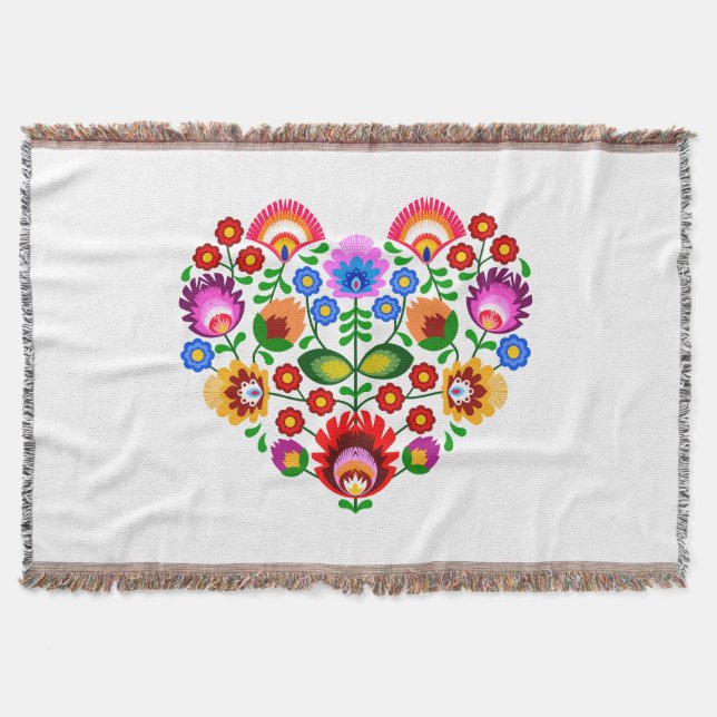 Manta Flores de diseño polacas. (Anverso)